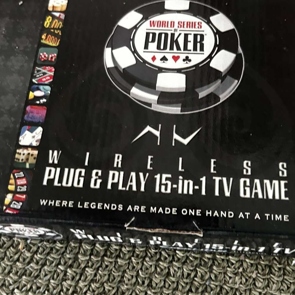 BRAND NEW WORLD SERIES POKER &MORE  EXCALIBUR  WIRELESS PLUG&PLAY 15 in1 TV game